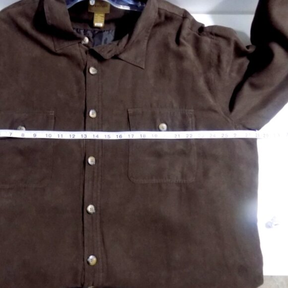 St. John's Bay Men’s Faux Suede Brown Button Up Jacket - Size: XX Large - Picture 6 of 10